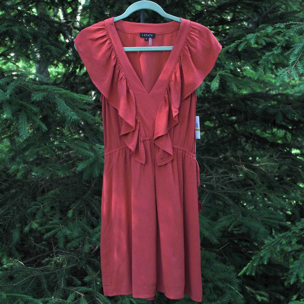 1.State Gypsy Night Ruffled Sleeveless Dress Sz-S NWT